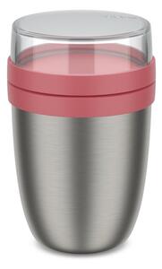 Jasnoczerwony/w kolorze srebra termos na jedzenie ze stali nierdzewnej 500 ml Ellipse – Mepal