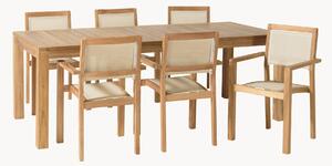Komplet mebli ogrodowych z drewna tekowego Fun, 7 elem