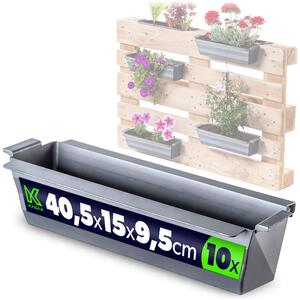 Doniczka do europalet Veere 40.5 cm srebrna 10 szt