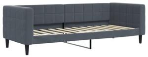 Sofa rozsuwana z materacami, ciemnoszara, 80x200 cm, aksamit