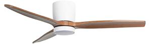 Wentylator sufitowy LED Faipari, DC, 132 cm, biały / ciemne drewno – Lucande Lucande, Faipari, biały, salon, drewno, nowoczesny