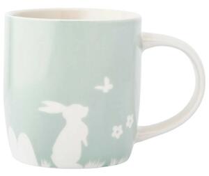 Altom Kubek porcelanowy Zając z motylem, 360 ml,zielony
