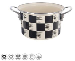 Garnek emaliowany Orion Szachownica Lem, 2 l, śr.18 cm