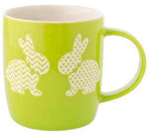 Altom Kubek porcelanowy Króliki, 360 ml, zielony