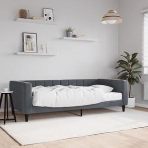 Sofa z materacem do spania, ciemnoszara, 90x200 cm, aksamit