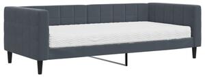 Sofa z materacem do spania, ciemnoszara, 90x200 cm, aksamit