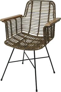 Krzesło do jadalni HWC-M29, krzesło kuchenne wiklinowe krzesło rattanowe krzesło rattanowe krzesło z podłokietnikami, Kubu rattan drewno metal
