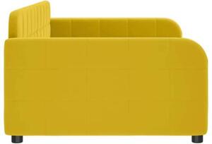 Sofa z funkcją spania, żółta, 90x200 cm, obita aksamitem