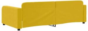 Sofa z funkcją spania, żółta, 90x200 cm, obita aksamitem