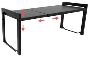 Półka kuchenna rozsuwana - Organizer na blat - 33 do 66 cm - Czarny - Do kuchni i biura