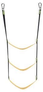 Drabinka linowa do łodzi - 80 cm - 3 stopnie - Nylon - Metalowy hak antypoślizgowy