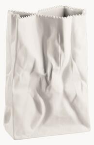 Wazon z porcelany Paper Bag, W 19 cm