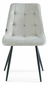 MebleMWM Krzesło tapicerowane jasnoszare DC-7020 welur #13 OUTLET