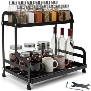 Stojak na kawę - Organizer do kawy - Metal - Czarny - 32,5 x 30 x 22 cm