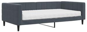 Sofa z materacem do spania, ciemnoszara, 100x200 cm, aksamit