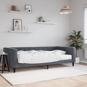 Sofa z materacem do spania, ciemnoszara, 100x200 cm, aksamit