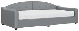 Sofa z materacem do spania, jasnoszara, 100x200 cm, tkanina