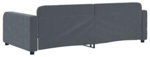 Sofa z funkcją spania, ciemnoszara, 100x200 cm, aksamit