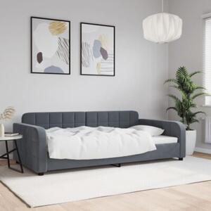 Sofa z funkcją spania, ciemnoszara, 100x200 cm, aksamit