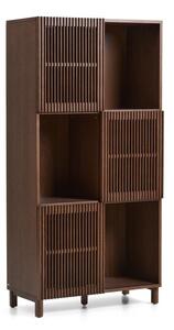Ciemnobrązowy regał w dekorze orzecha z drzwiami przesuwnymi 84,5x170x42,5 cm Beyla – Kave Home