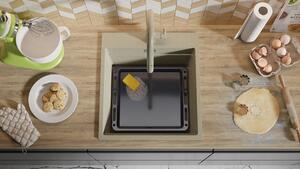 Zlewozmywak kuchenny granitowy jednokomorowy bez ociekacza z dużą komorą MAX Oslo 50 Level + GRATIS