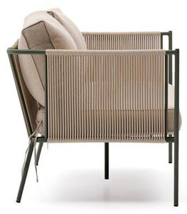 Zielono-beżowa tapicerowana sofa ogrodowa Zivia – Kave Home