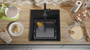 Zlewozmywak kuchenny granitowy jednokomorowy bez ociekacza z dużą komorą MAX Oslo 50 Level + GRATIS