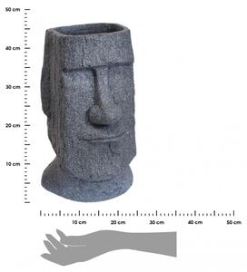 Donica Głowa Moai szara 43 cm