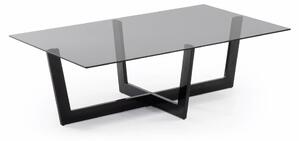 Czarny stolik ze szklanym blatem 70x120 cm Plam – Kave Home