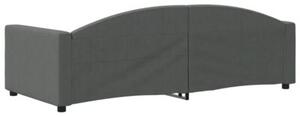 Sofa z funkcją spania, ciemnoszara, 90x200 cm, obita tkaniną