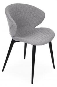 Krzesło Aster do jadalni, nowoczesne, szare, z tapicerowanym siedziskiem i metalowymi nóżkami