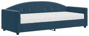 Sofa z materacem do spania, niebieska, 80x200 cm, aksamit