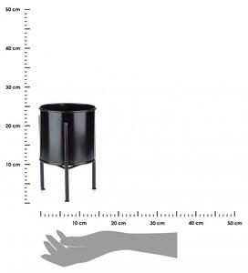 Kwietnik stojak z wkładem 24 cm czarny LOFT