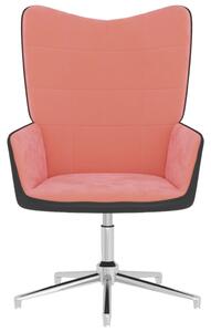 Fotel różowy, aksamit i PVC