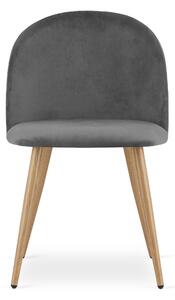 Krzesło aksamitne BELLO szare