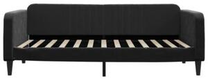 Sofa rozsuwana z szufladami, czarna, 100x200 cm, aksamit