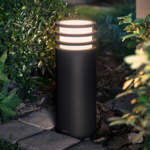Philips Hue Lampa cokołowa LED Lucca, czarna, RGBW smart, IP44 możliwość ściemniania, czarny, aluminium, nowoczesny