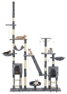 Drapak dla kota, sizalowe słupki, 230-250 cm, szary w łapki