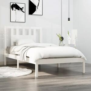Białe jednoosobowe łóżko drewniane 90x200 - Basel 3X
