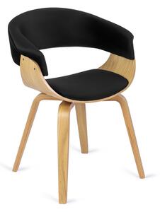 Designerskie krzesło industrialne czarny + dąb złoty - Dogi