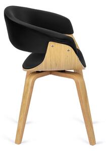 Designerskie krzesło industrialne czarny + dąb złoty - Dogi