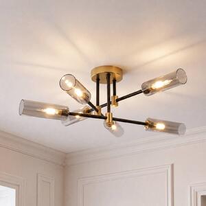 Lampa sufitowa Tessa Lamkur, możliwość ściemniania, aluminiowy / szary / cynkowy, salon / jadalnia, szkło