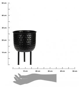 Osłonka metalowa na kwiaty czarna 25 cm