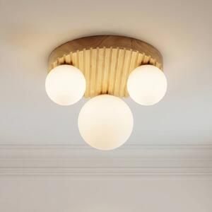 Lampa sufitowa Mori Lindby, możliwość ściemniania, jasne drewno, salon / jadalnia, drewno, nowoczesny