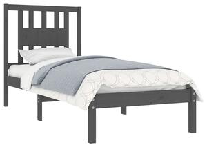 Szare pojedyncze łóżko z drewna 90x200 - Basel 3X