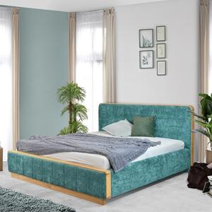 Podwójne łóżko tapicerowane w zielonym kolorze 180 x 200 Lisabon