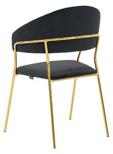 MebleMWM Krzesło Glamour ADA | Welur | Czarny | Złote nogi | Outlet