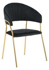 EMWOmeble Krzesło Glamour czarne • C-889 • złote nogi