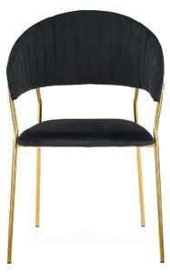 MebleMWM Krzesło Glamour ADA | Welur | Czarny | Złote nogi | Outlet