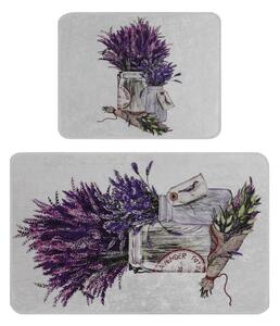 Fioletowo-jasnoszare dywaniki łazienkowe zestaw 2 szt. 60x100 cm Purpura – Foutastic